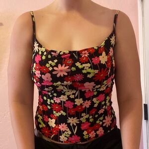 Cowl Cami Top with Floral Print